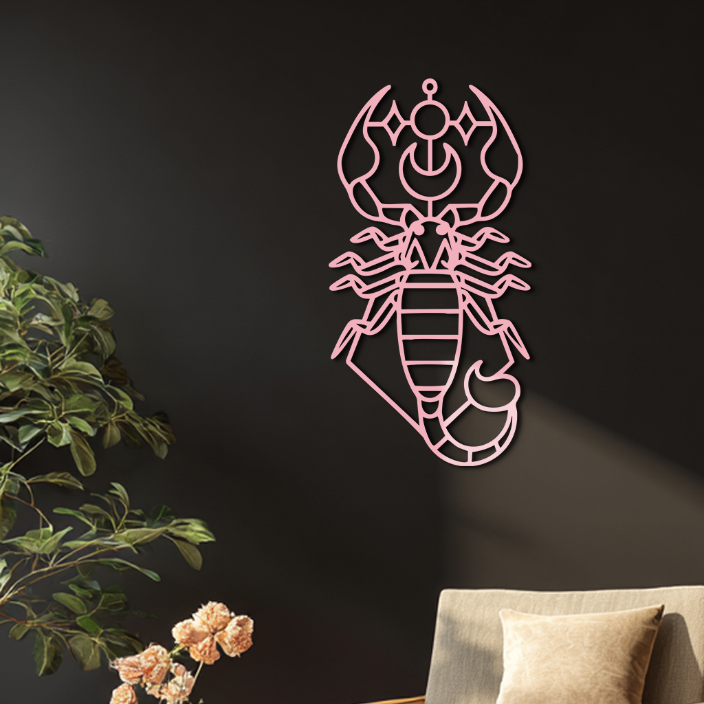 Scorpio Zodiac Metal Wall Art – Geometric Astrology Home Decor - KAFGP145 - Tampa Home & Garden Store