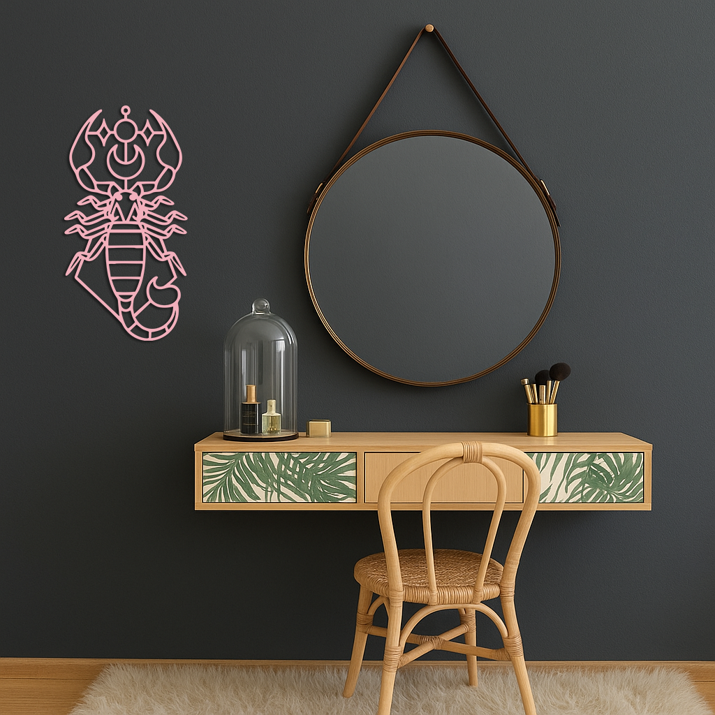 Scorpio Zodiac Metal Wall Art – Geometric Astrology Home Decor - KAFGP145 - Tampa Home & Garden Store
