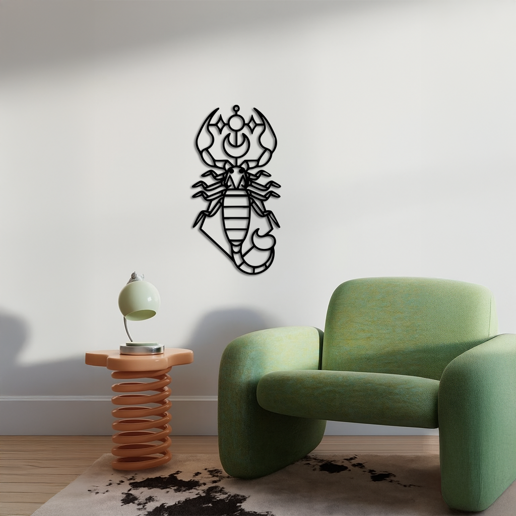 Scorpio Zodiac Metal Wall Art – Geometric Astrology Home Decor - KAFGP145 - Tampa Home & Garden Store