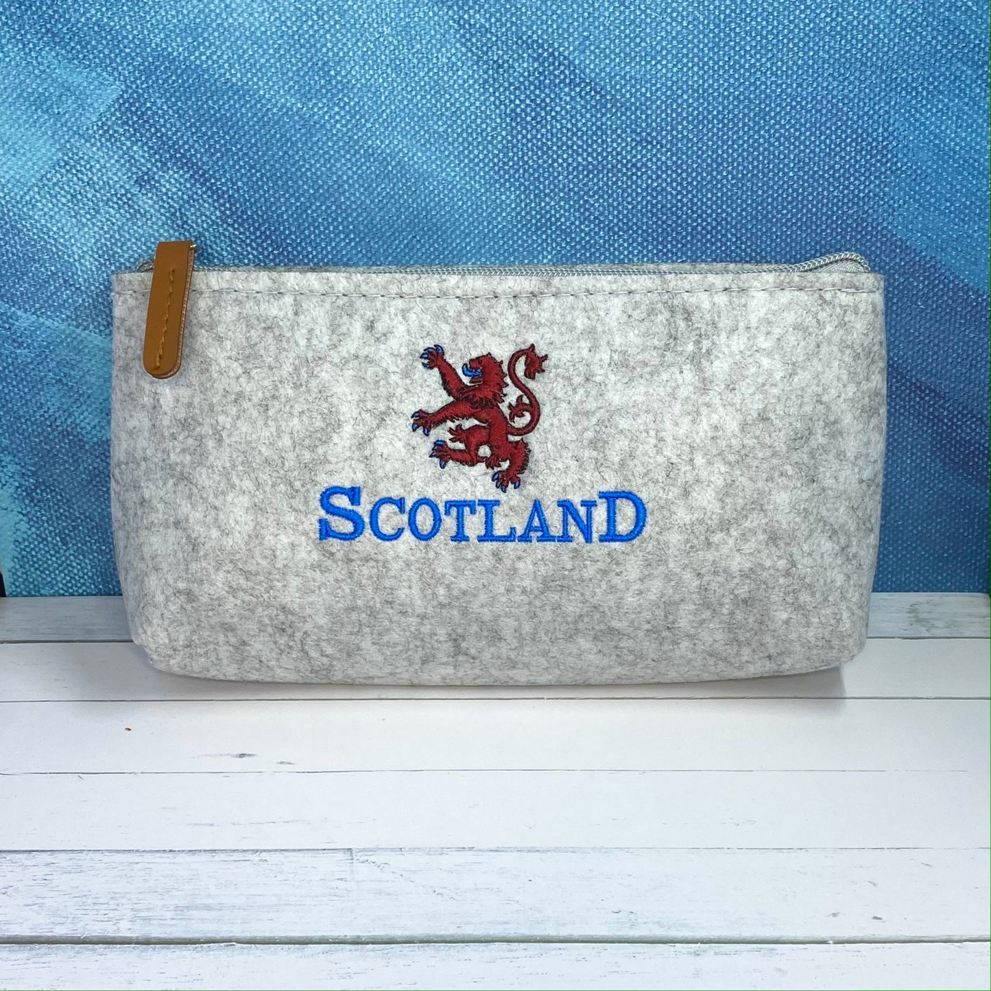 Scotland Rampant Lion Embroidered Felt Zipper Pouch - Tampa Home & Garden Store