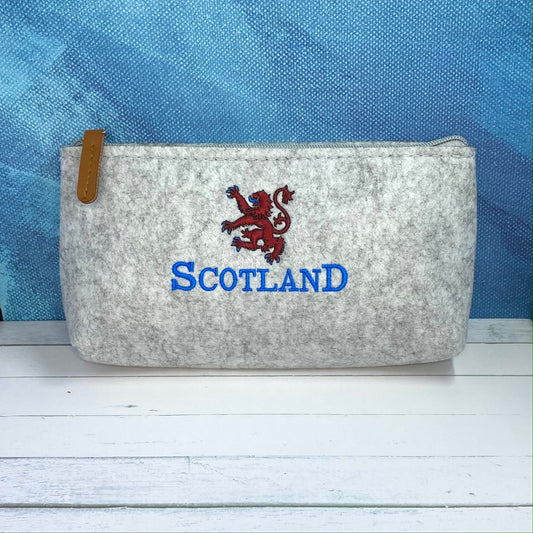 Scotland Rampant Lion Embroidered Felt Zipper Pouch - Tampa Home & Garden Store