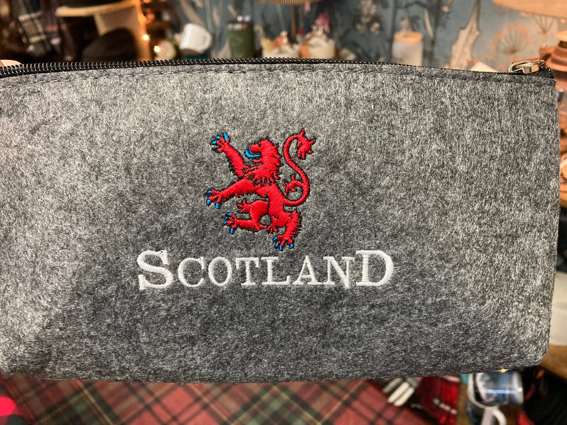 Scotland Rampant Lion Embroidered Felt Zipper Pouch - Tampa Home & Garden Store