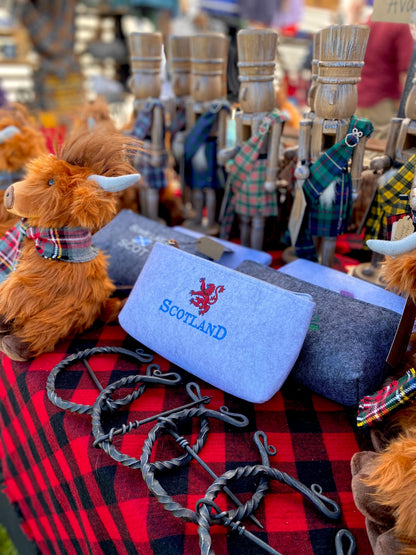 Scotland Rampant Lion Embroidered Felt Zipper Pouch - Tampa Home & Garden Store