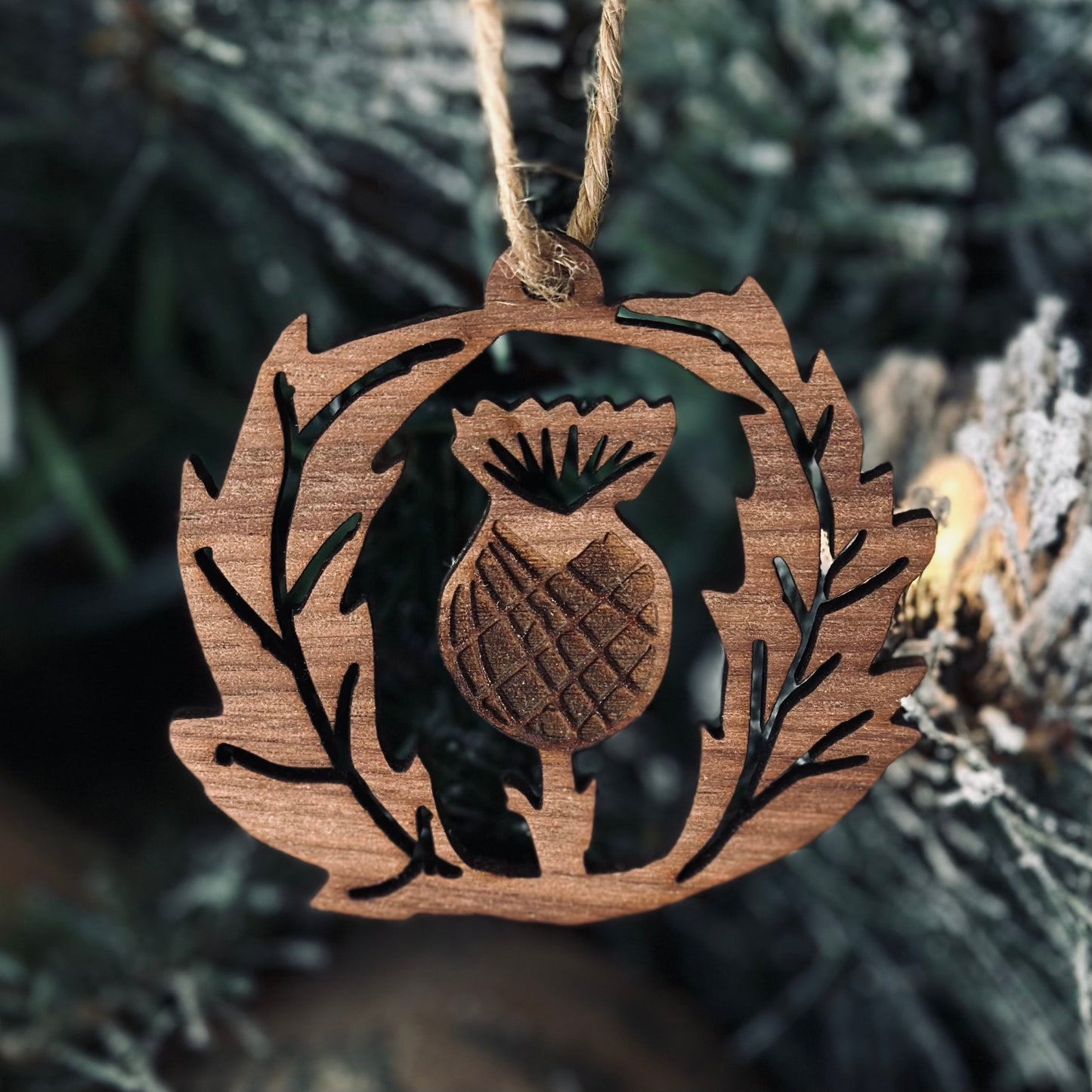 Scottish Thistle - Wooden Ornament Collection by Acorn & Fox - Tampa Home & Garden Store