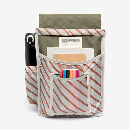 Kaut Mini Backpack Olive Kids Everyday Use by Lefrik USA; olive top, orange striped front pocket on Tampa Home & Garden Store