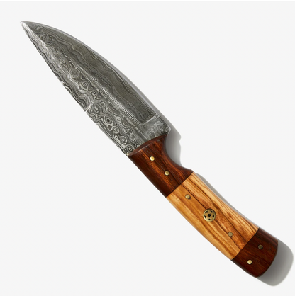 9in Damascus blade for Ever Outdoor TD-087 by Titan International K with wooden handle on Tampa Home & Garden Store