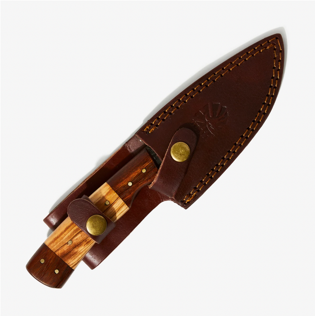 9'' TD-087 Ever Outdoor fixed-blade knife with wood handle and brown leather sheath on Tampa Home & Garden Store