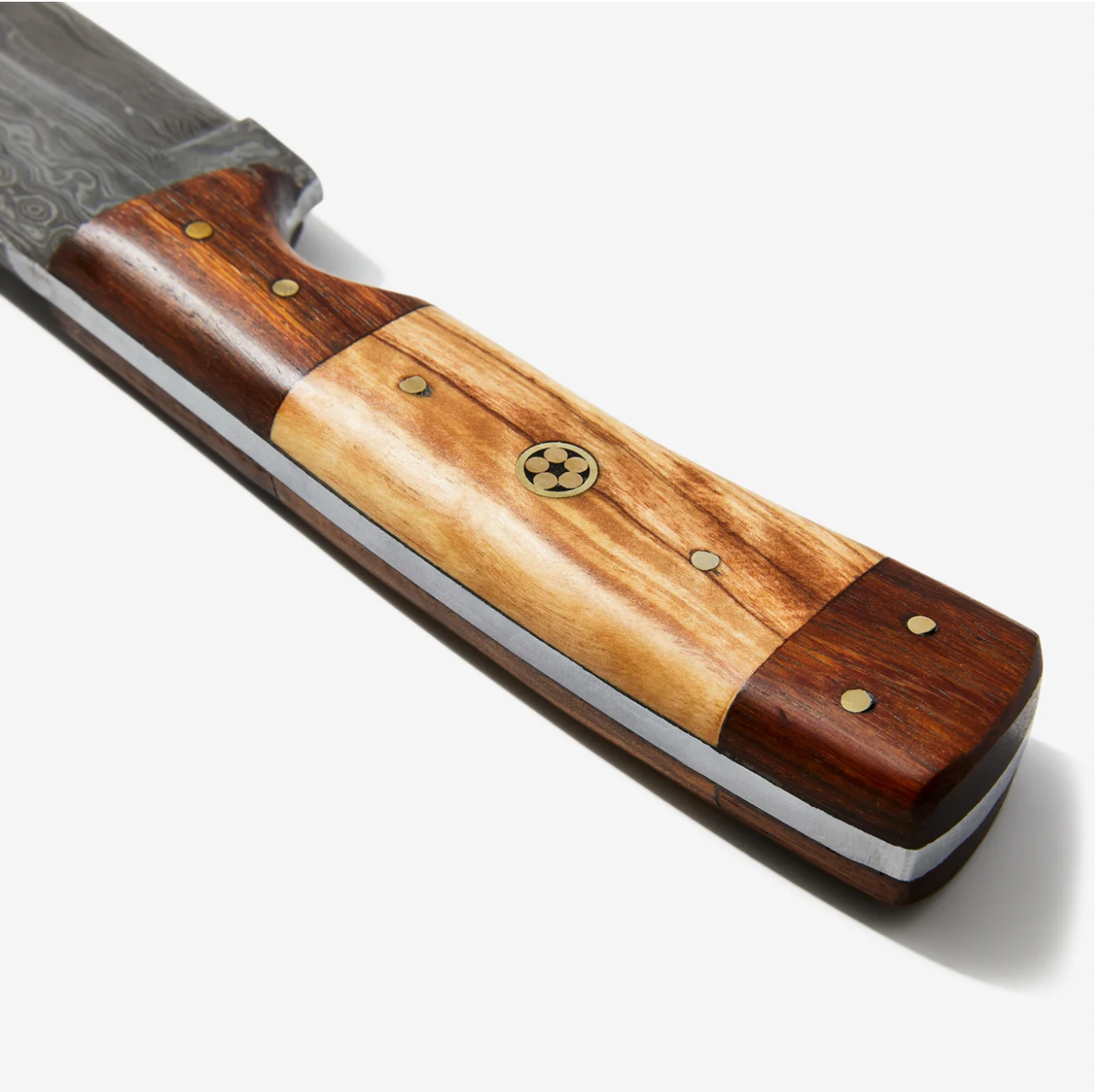 9'' TD-087 Ever Outdoor knife blade with Damascus pattern and two-tone wood handle by Titan K on Tampa Home & Garden Store