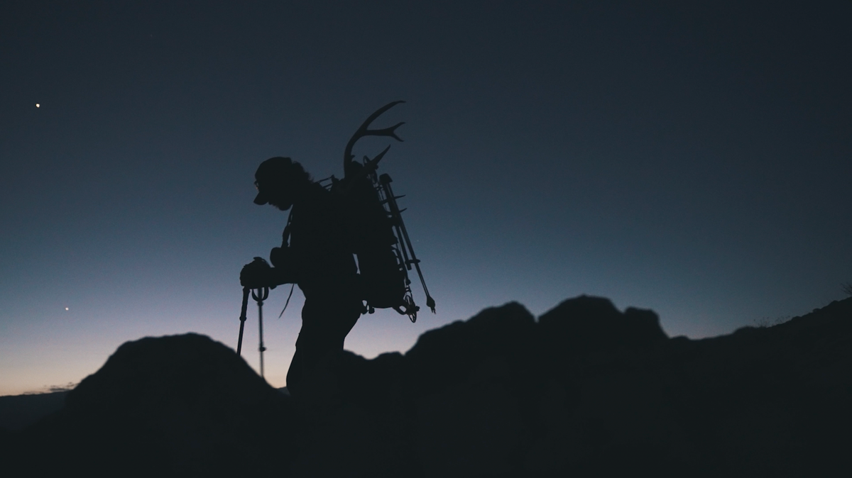 MTN LITE Buckle by Ridge Belts silhouette of hiker with trekking gear at twilight on Tampa Home & Garden Store