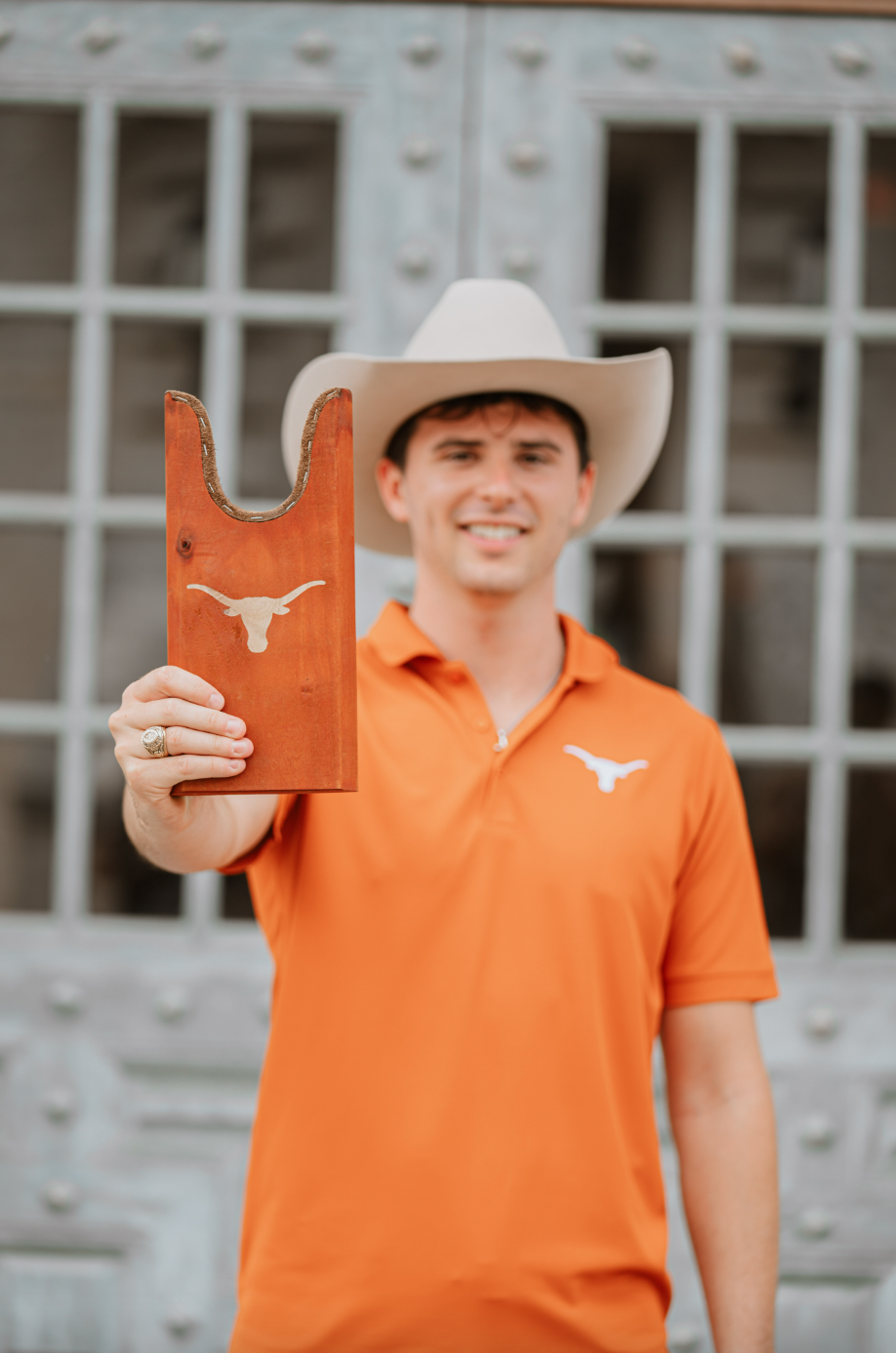 Texas Longhorn Boot Jack by Ryan's Woodworking, wooden boot pull with Longhorn logo on Tampa Home & Garden Store