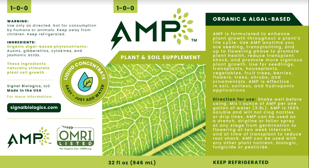 AMP Organic Biostimulant 8oz Bottle - harness the power of Algae. NEW!