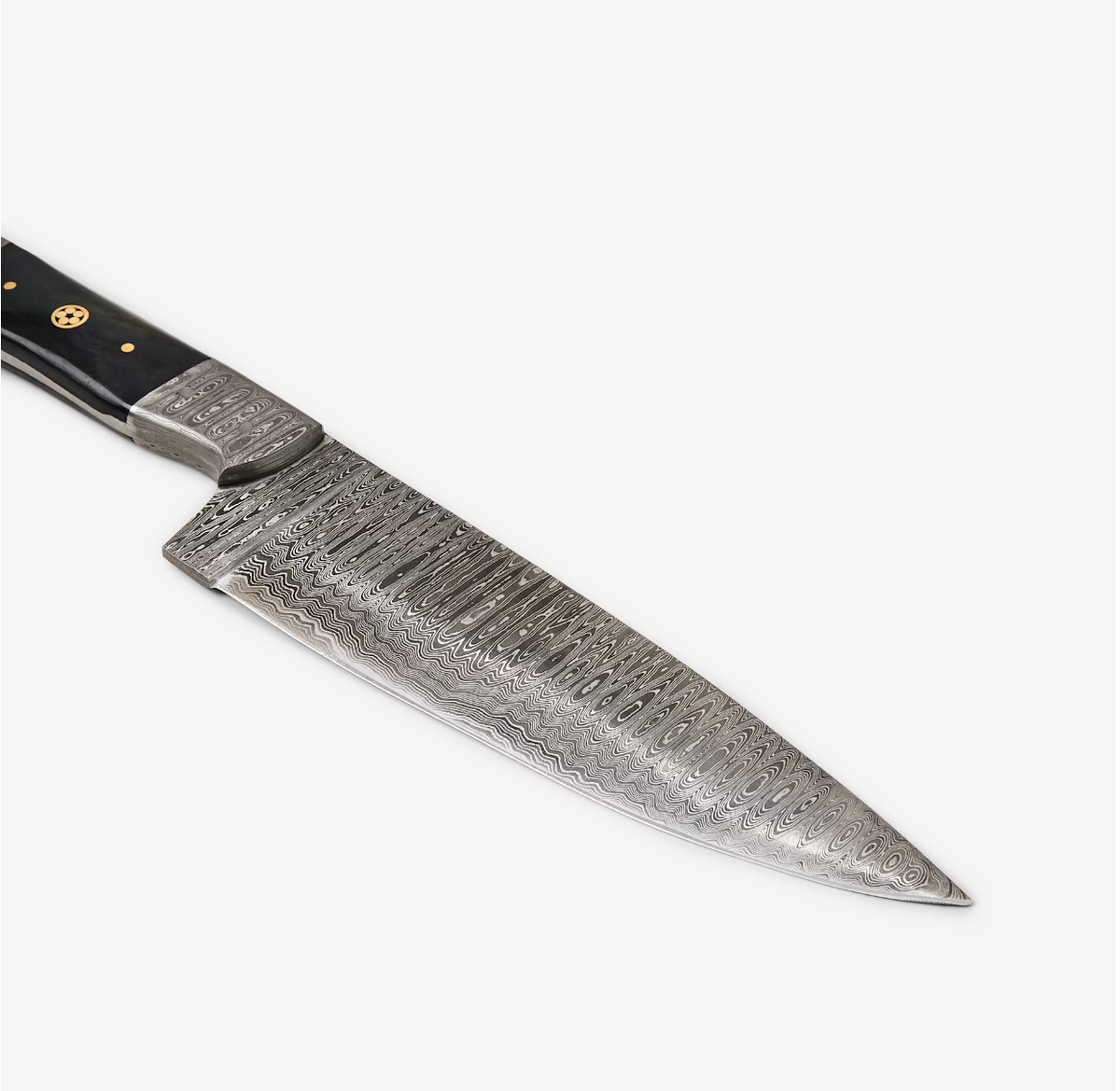 TD-057 Kitchen Knife by Titan International K, Damascus-pattern blade, black handle on Tampa Home & Garden Store