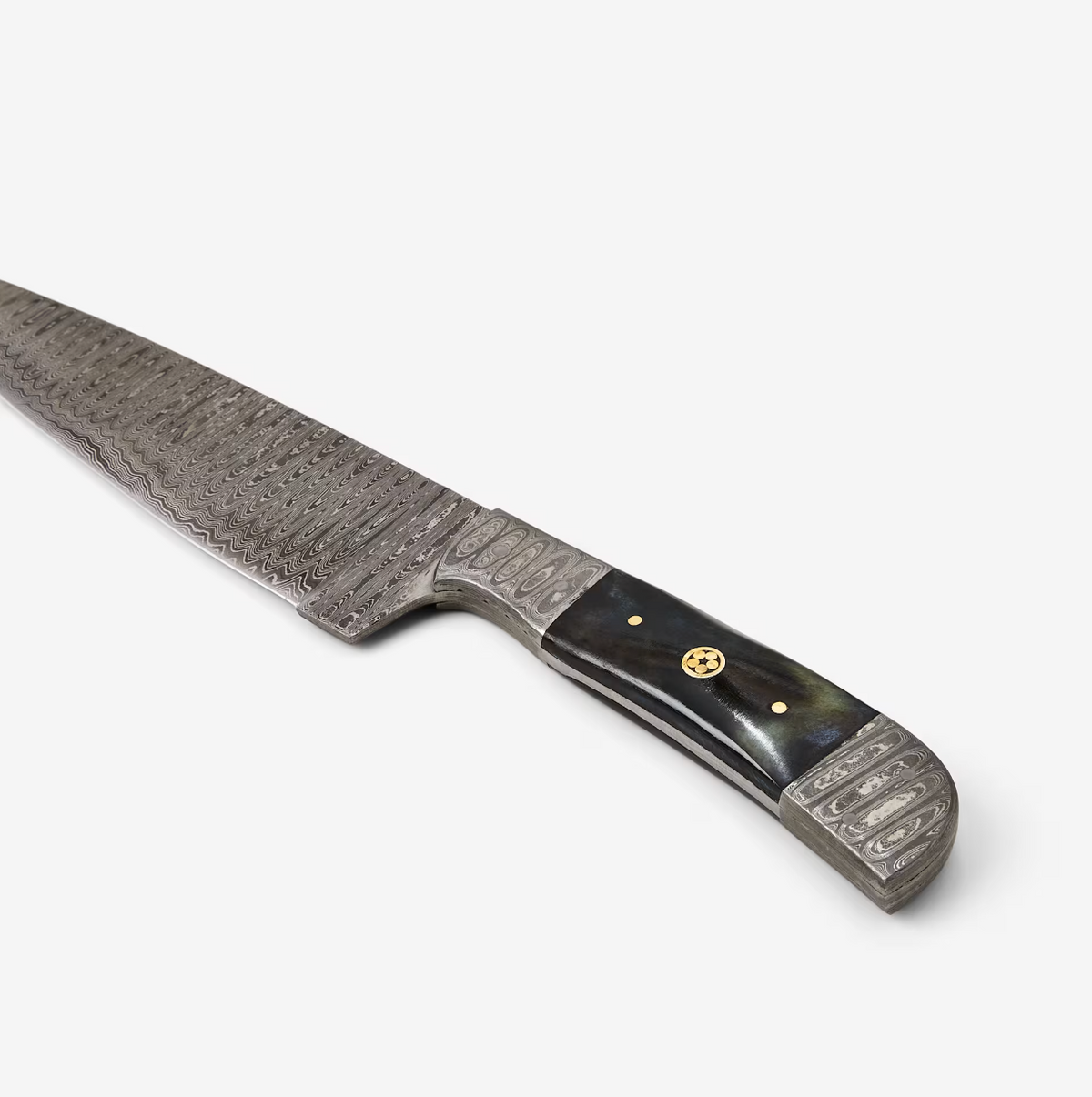 TD-057 kitchen knife by Titan International K with Damascus blade and dark wood handle on Tampa Home & Garden Store