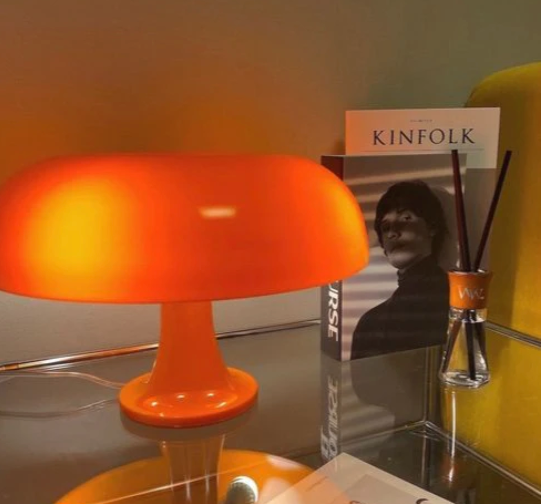 Nordic Mushroom Table Lamp orange ceramic base ambient night light Moktan Sabai on Tampa Home & Garden Store