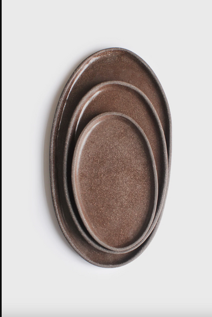 Handmade Oval Stoneware Rustic Serving Platter