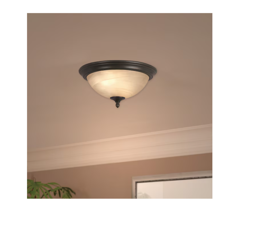 World Imports WI838688 Montpellier 2 Light Flush Mount Ceiling Fixture, frosted glass shade on Tampa Home & Garden Store