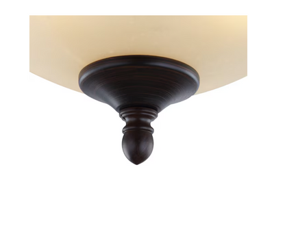 Montpellier 2 Light Flush Mount Ceiling Fixture dark bronze finish with finial on Tampa Home & Garden Store