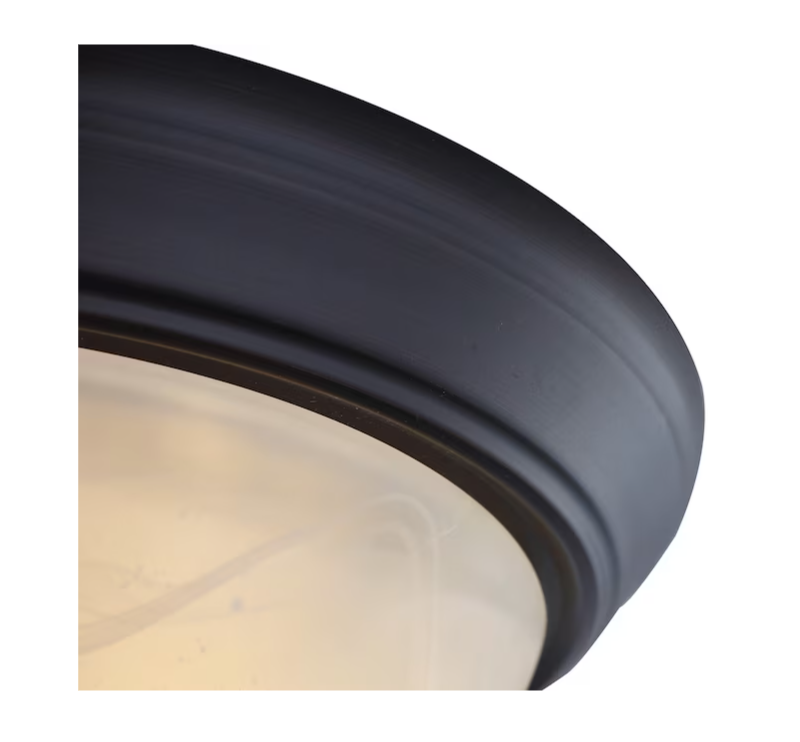 Montpellier 2-Light flush mount in black with frosted glass on Tampa Home & Garden Store