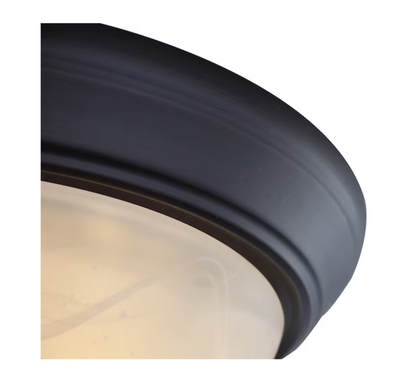 Montpellier 2-Light flush mount in black with frosted glass on Tampa Home & Garden Store