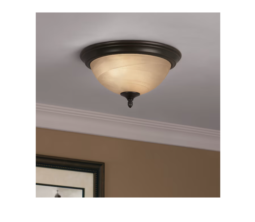 Montpellier 2-light flush mount fixture, dark bronze with frosted glass bowl by Vanessa Jane on Tampa Home & Garden Store