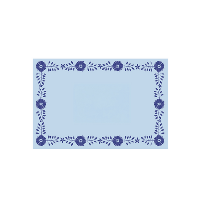 Josephine Daisy Placemat Pad blue with dark blue daisy border Pavilion Paper placemats on Tampa Home & Garden Store