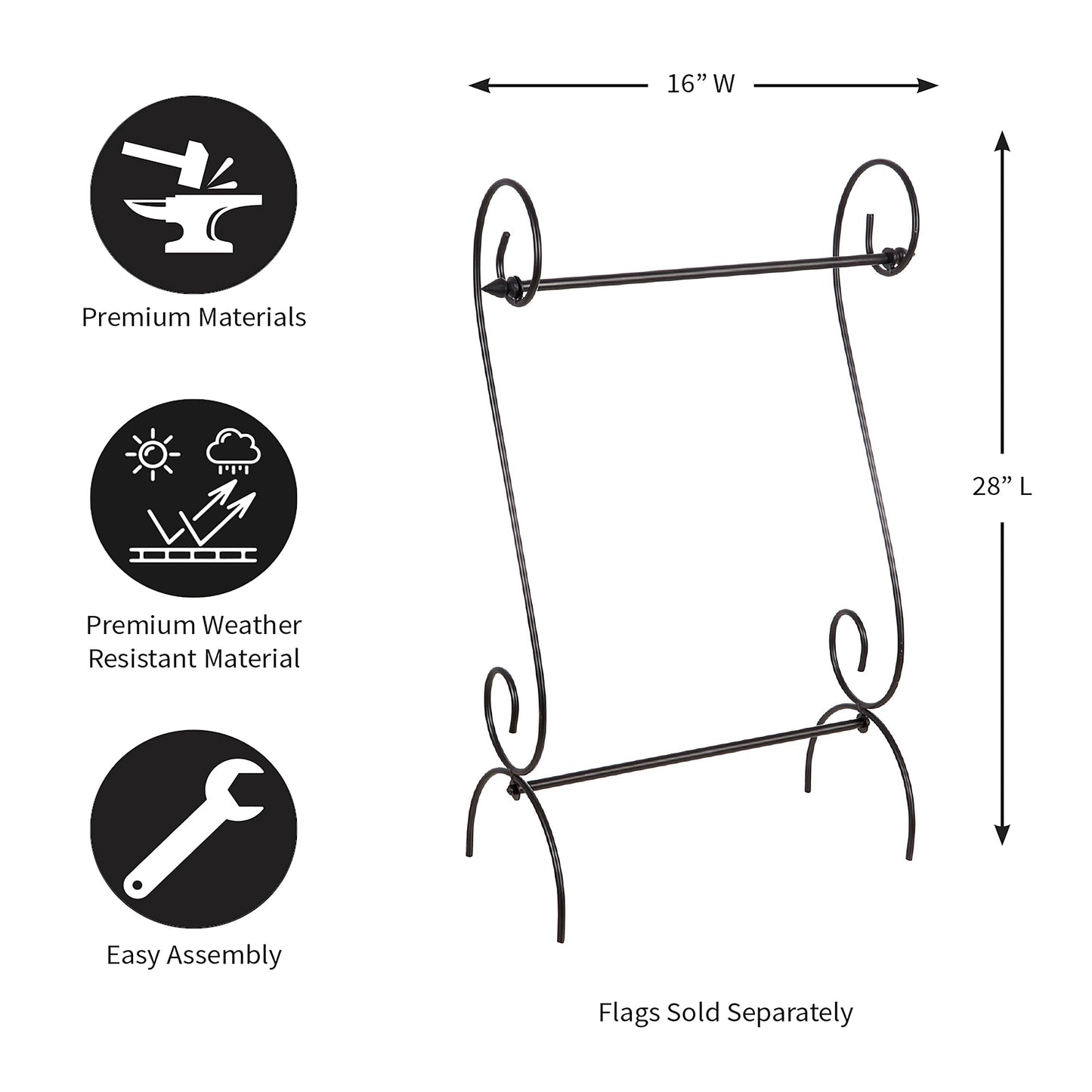 Scroll Garden Flag Stand - Tampa Home & Garden Store