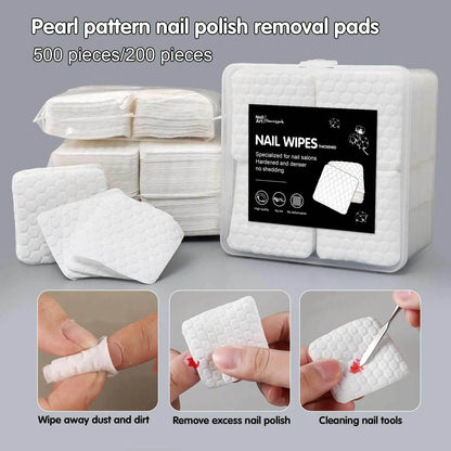 Nail wipes white pearl pattern, lint-free gel polish removal pads 200/500 pcs on Tampa Home & Garden Store