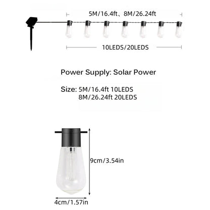 Perfecsy solar bulbs string lights 10 or 20 LEDs on cord on Tampa Home & Garden Store