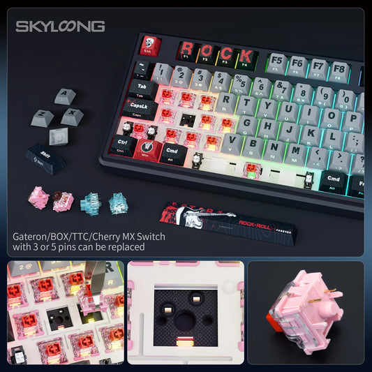 Skyloong GK104 Pro wireless mechanical keyboard with hot-swappable switches and RGB-lit keys on Tampa Home & Garden Store