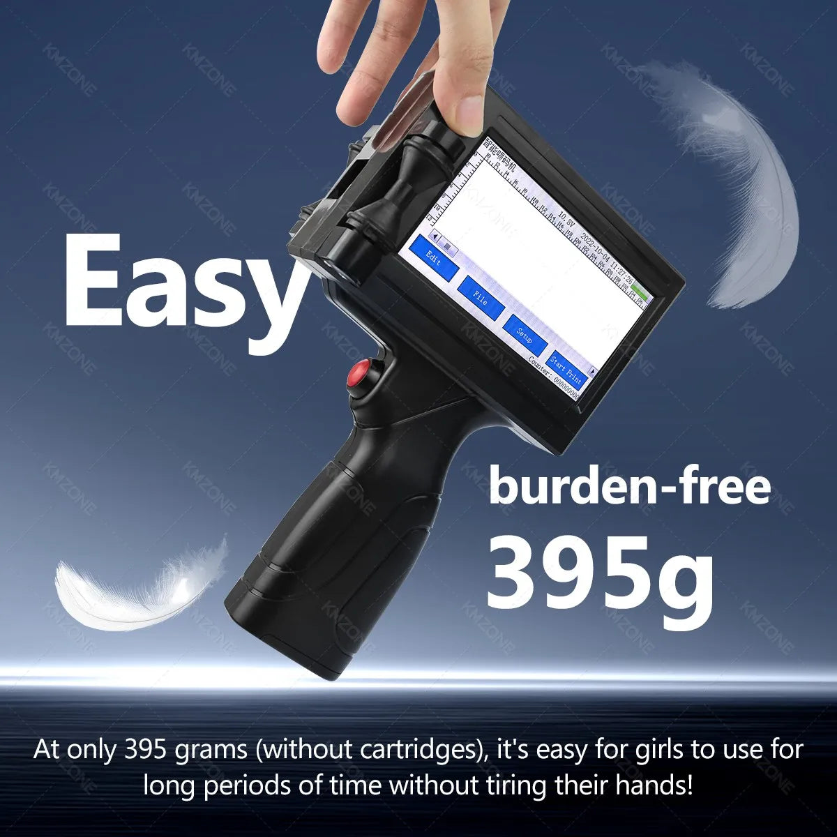 Portable handheld inkjet printer TIJ coding machine with touchscreen, black, weighs 395 g on Tampa Home & Garden Store