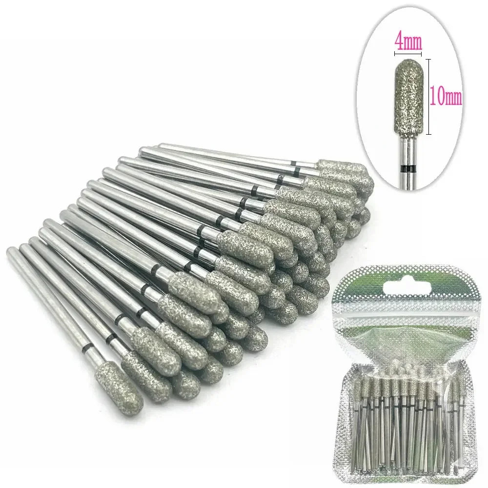 Silcy Skin 50pc diamond nail drill bits set in silver for manicure cuticle removal on Tampa Home & Garden Store