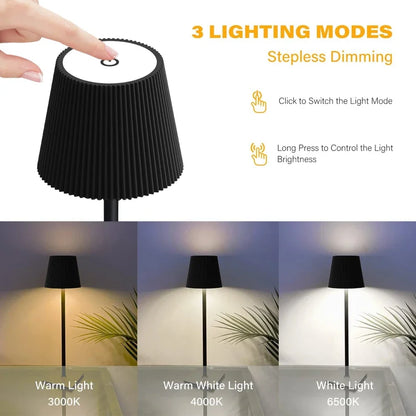 LumiGrid | Modern Stripe LED Table Lamp with Touch Dimming | Metal USB Desk Light for Decor