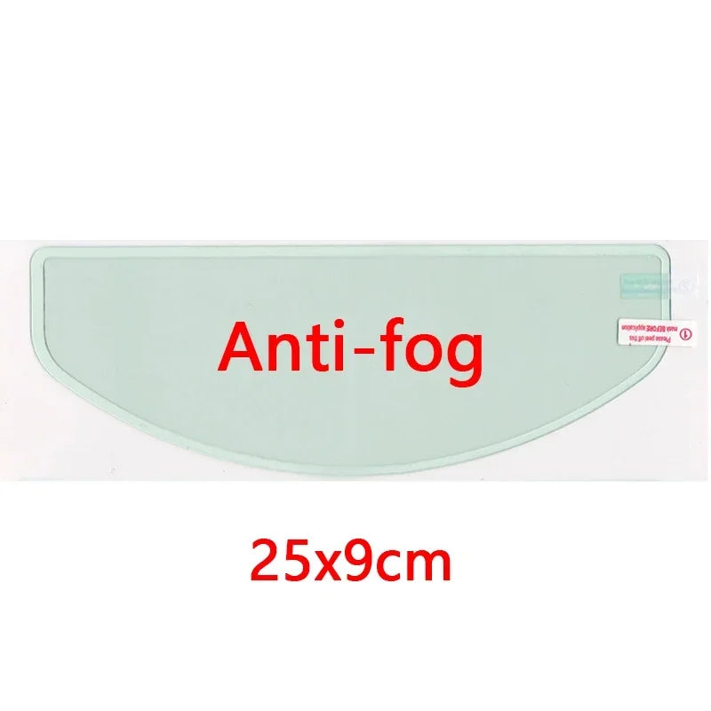 Anti-fog patch film rainproof visor by BikerZoneZ, 25x9 cm, light green tint on Tampa Home & Garden Store