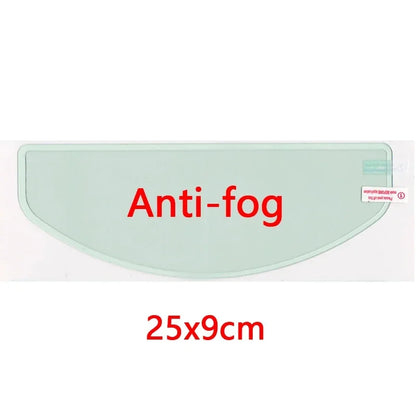 Anti-fog patch film rainproof visor by BikerZoneZ, 25x9 cm, light green tint on Tampa Home & Garden Store