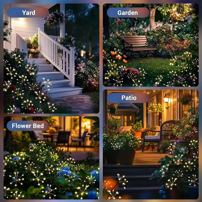 Perfecsy 1pc solar LED firework garden light outdoor waterproof lawn lamp for yard patio on Tampa Home & Garden Store