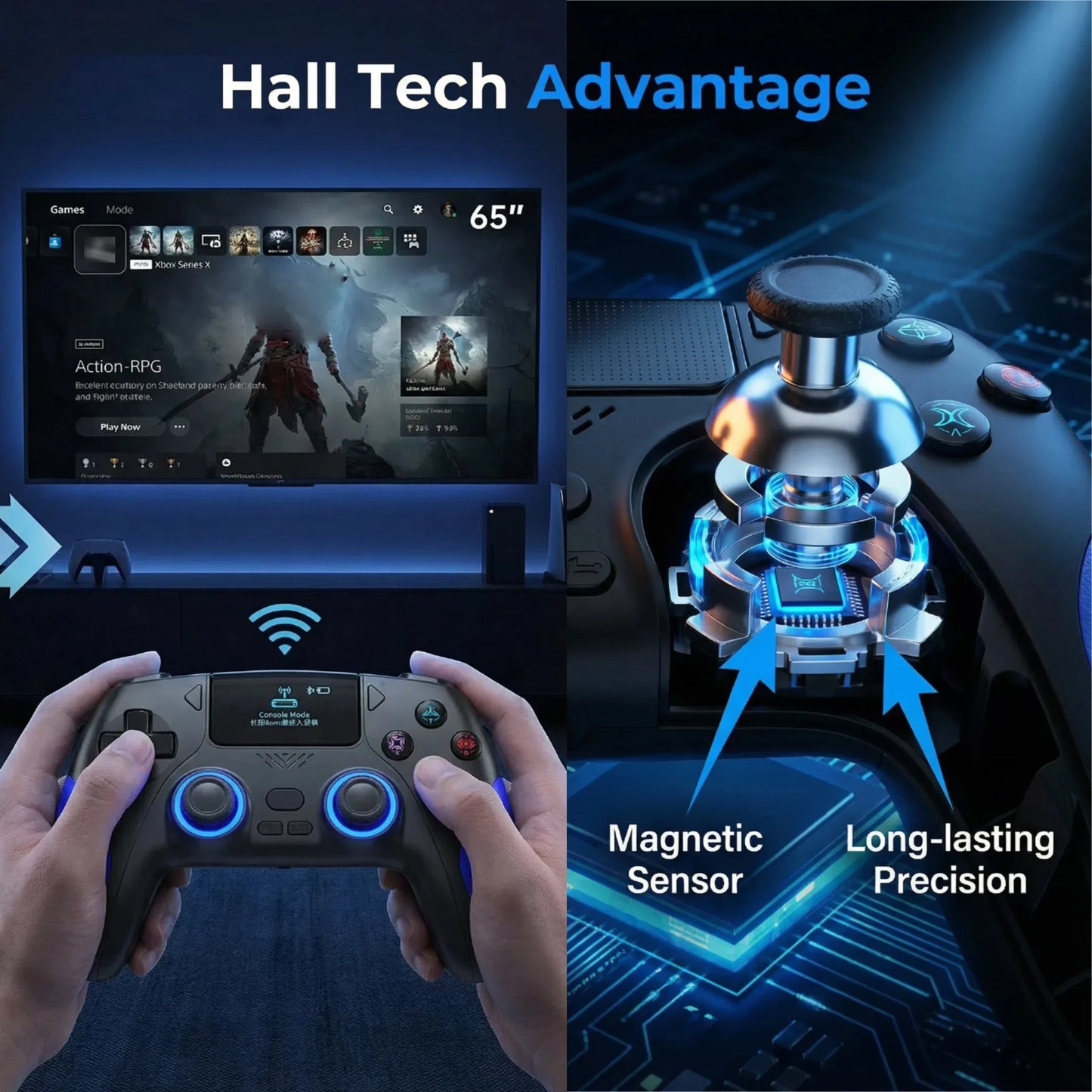 Smart Screen Wireless Game Controller with customizable display PS4 gamepad FLIPSTYLEZLLC on Tampa Home & Garden Store