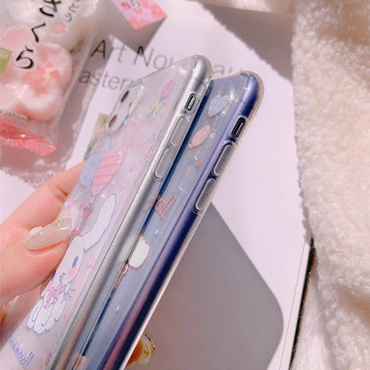 Cartoon iPhone case two-piece set by Stevvex with clear pastel dog-ear designs silicone on Tampa Home & Garden Store