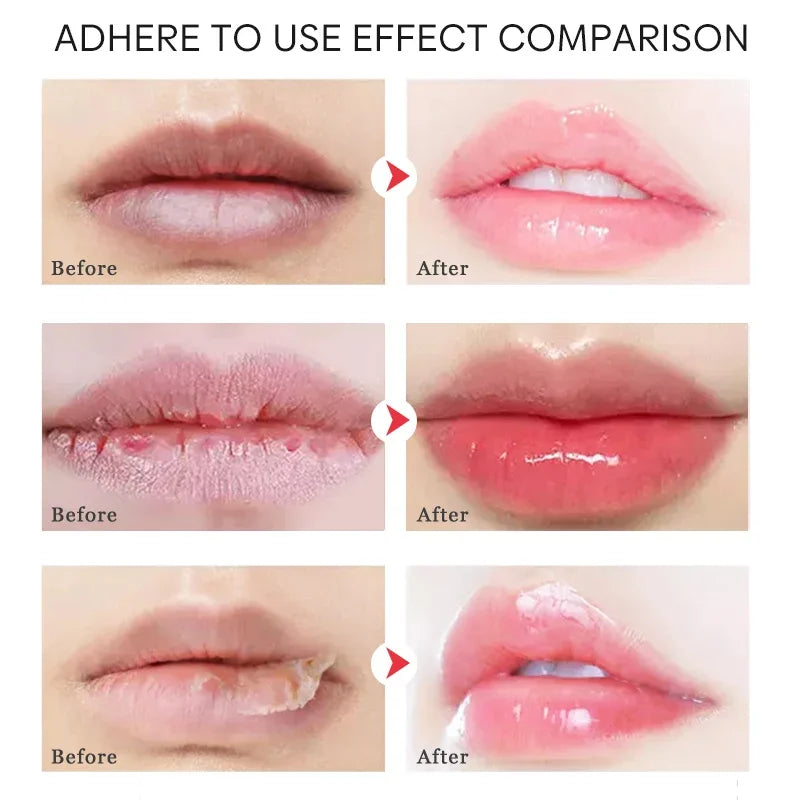 Berry Lip Sleeping Mask by Silcy Skin; 3 before/after lip results with glossy pink lips on Tampa Home & Garden Store