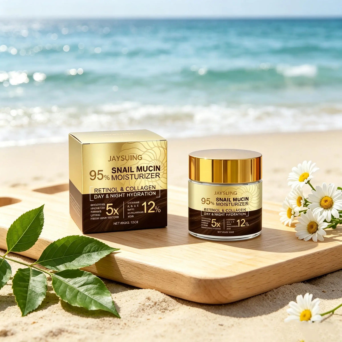 Jaysung Snail Mucin Moisturizer 95% snail mucin retinol collagen day night hydration on Tampa Home & Garden Store