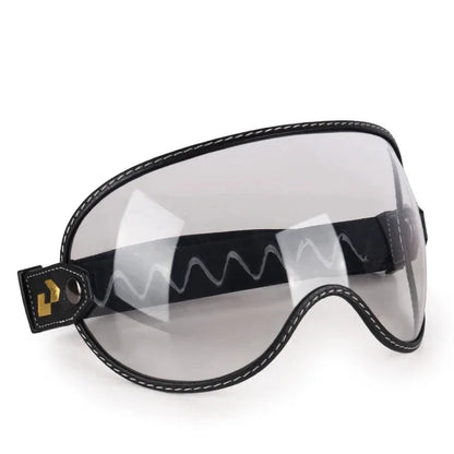 AeroShield Motorcycle Goggles by BikerZoneZ with clear lens, black frame and strap logo on Tampa Home & Garden Store