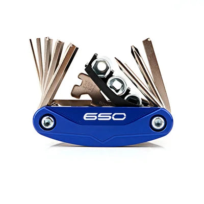 Motorcycle/Bicycle Multi-Tool blue compact alloy with fold-out hex wrenches by BikerZoneZ on Tampa Home & Garden Store