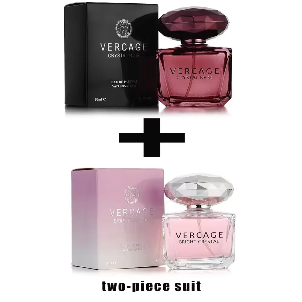 VerCage Crystal Noir and Bright Crystal two-bottle set with jewel caps in black pink packaging on Tampa Home & Garden Store