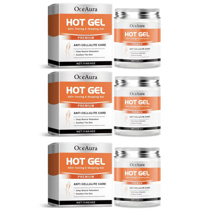 Hot Gel anti cellulite care set orange label packaging OceAura brand on Tampa Home & Garden Store