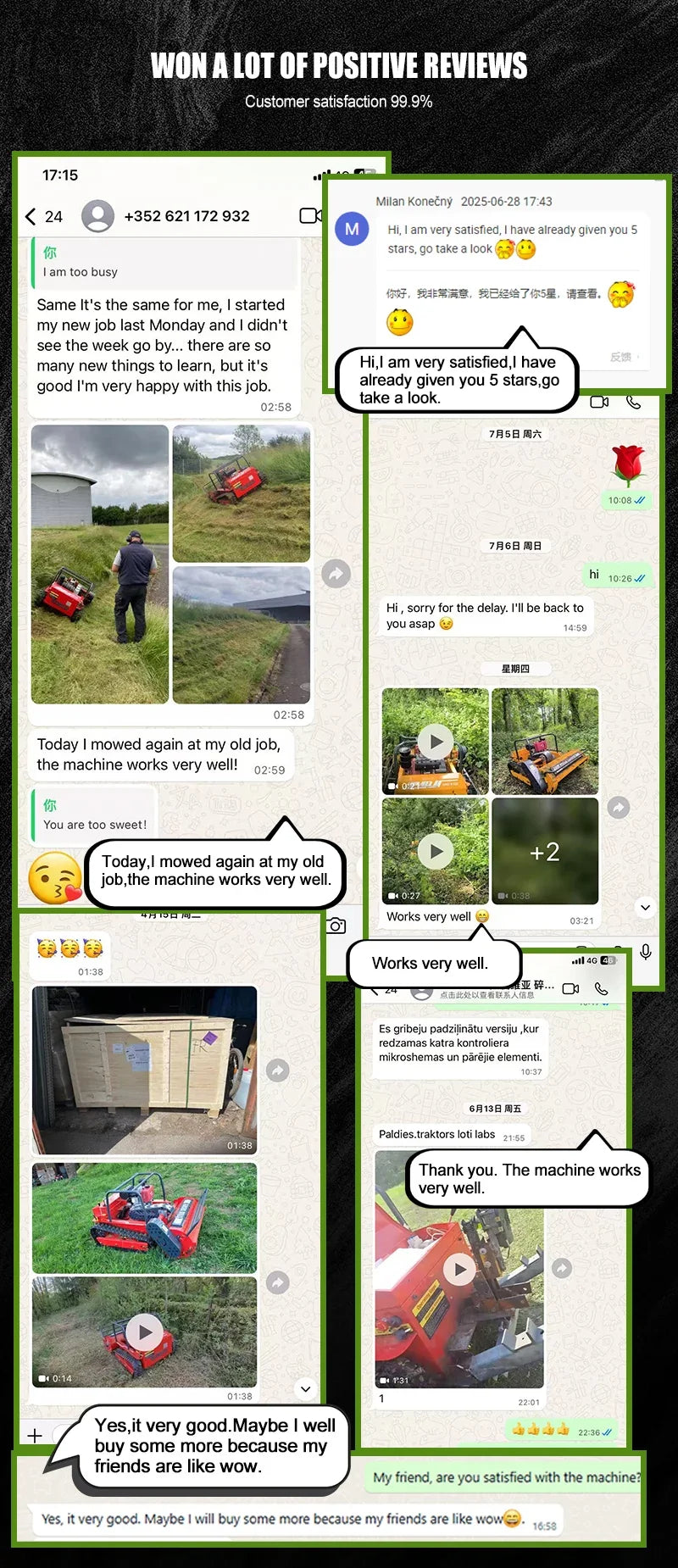 Self-Propelled RC lawn mower 550mm for small gardens by UpTrend Deals collage of product photos on Tampa Home & Garden Store