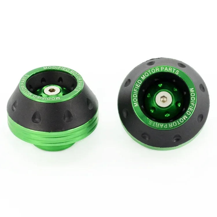 4pcs motorcycle front fork slider cups green anodized aluminum with black knurled outer on Tampa Home & Garden Store