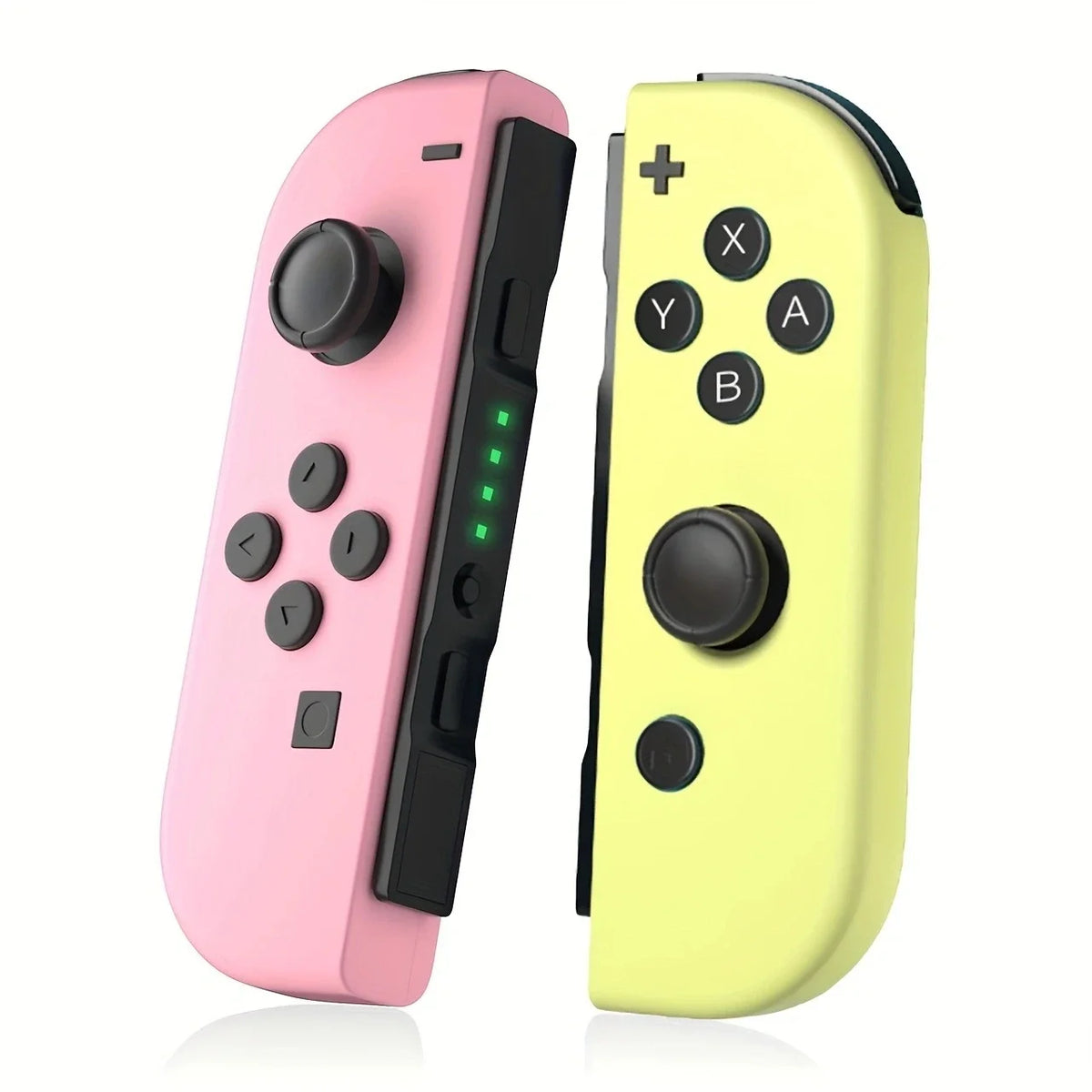 Joy-Con wireless Switch controllers pair pink left and yellow right with joysticks on Tampa Home & Garden Store