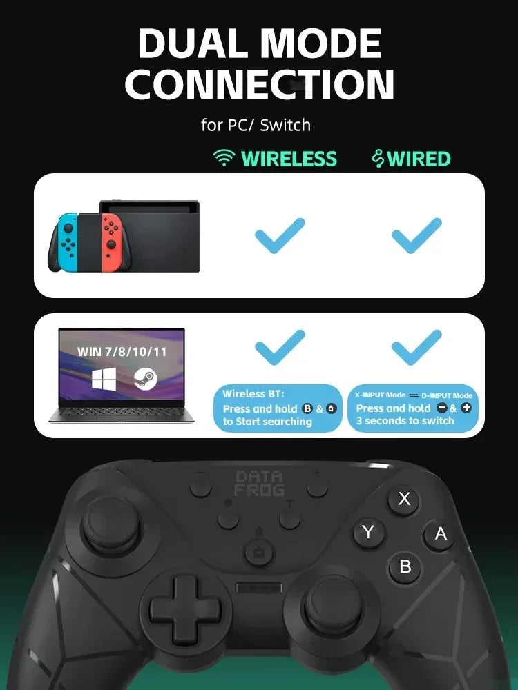 DATA FROG ergonomic wireless gamepad with NFC for Switch, dual mode by FLIPSTYLEZLLC on Tampa Home & Garden Store
