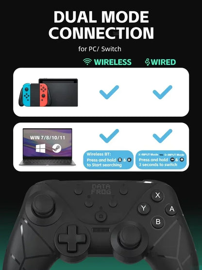 DATA FROG ergonomic wireless gamepad with NFC for Switch, dual mode by FLIPSTYLEZLLC on Tampa Home & Garden Store
