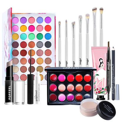 POPFEEL all-in-one makeup kit with eyeshadow palette, brushes and gloss by Silcy Skin on Tampa Home & Garden Store