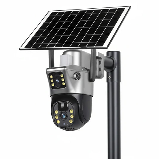 4G WiFi Solar Security Camera Dual Lens 8MP 4K PIR Night Vision Outdoor CCTV - Tampa Home & Garden Store